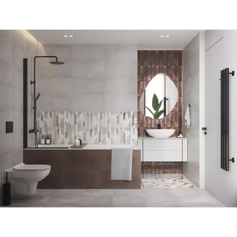 Плитка настенная KREAFORTA Cascada Геометрия 29.8x59.8 см 1.422 м² матовая цвет разноцветный STLM-2131977 - Вид №3