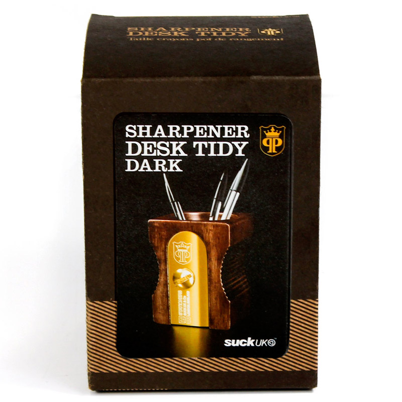 SK PENCILPOT3 Органайзер для рабочего стола sharpener темное дерево Suck UK  - Вид №6