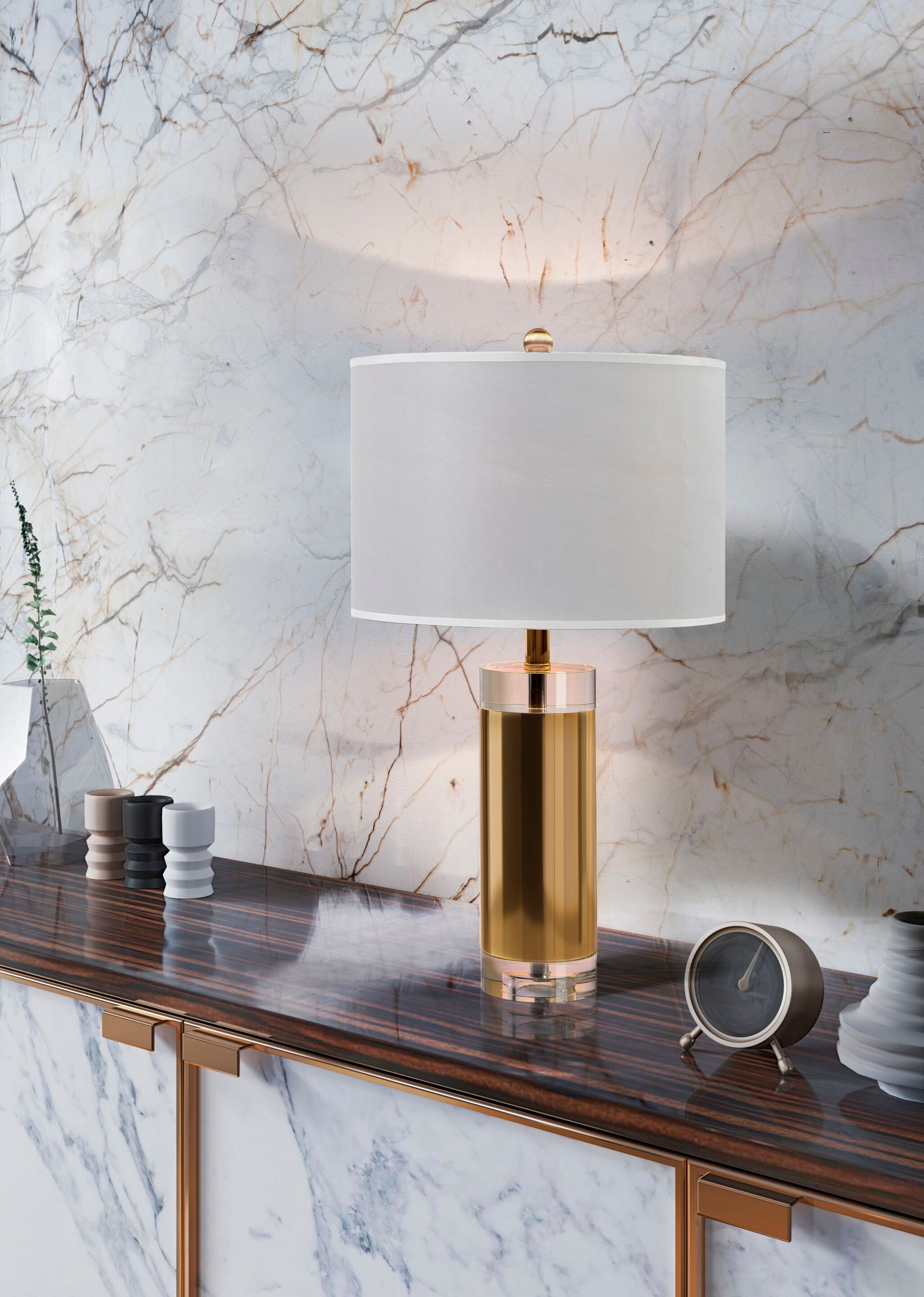 Настольная лампа из нержавеющей стали и хрусталя K-Lighting Metanira ARCH-00010874 - Вид №4