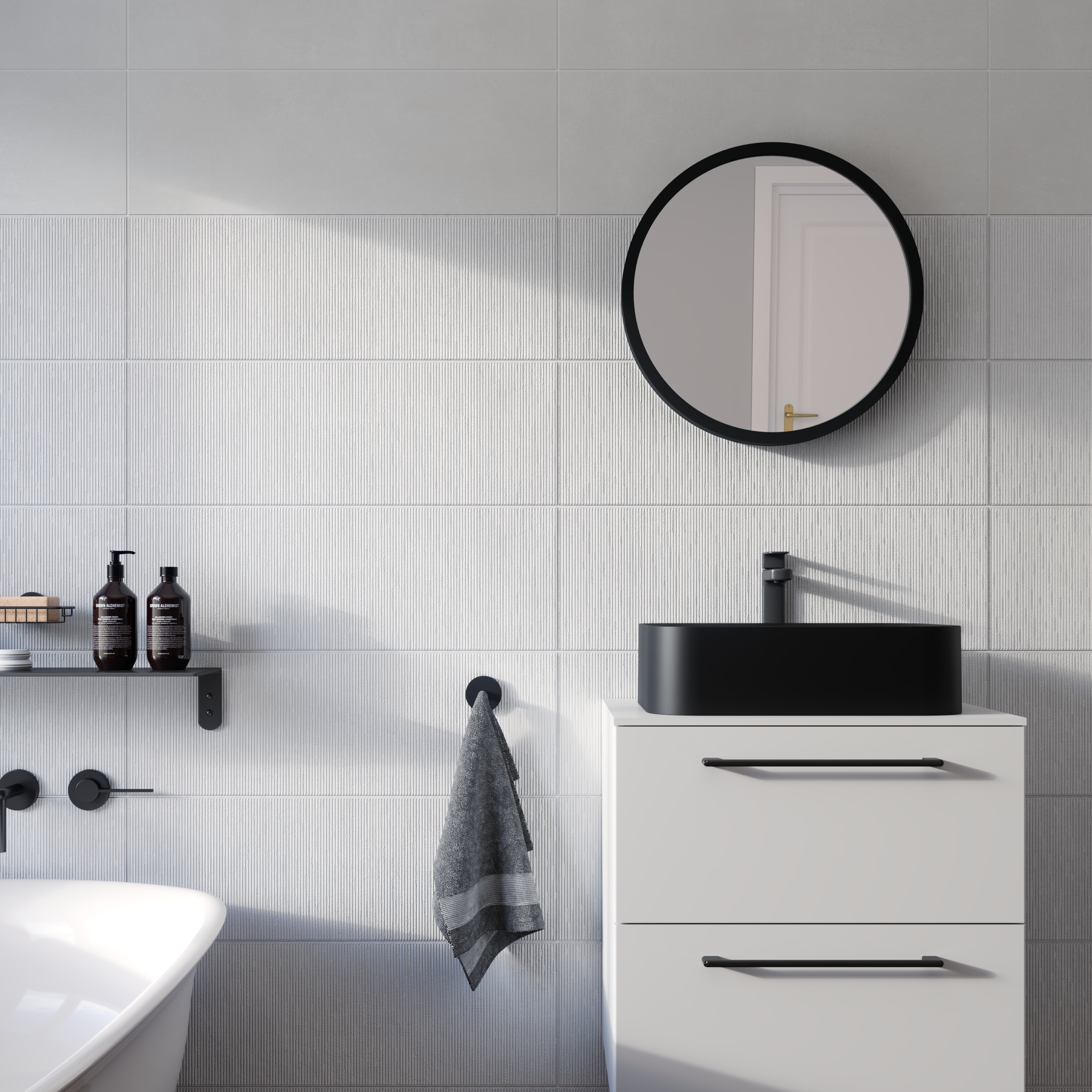 INSPIRE Зеркало декоративное Nodal D52 черное с лепным багетом 84121545 STLM-0046565 - Вид №9