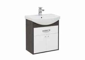 Тумба с раковиной Aquanet Грейс 60 дуб кантербери/белый (1 ящик, 2 дверцы)