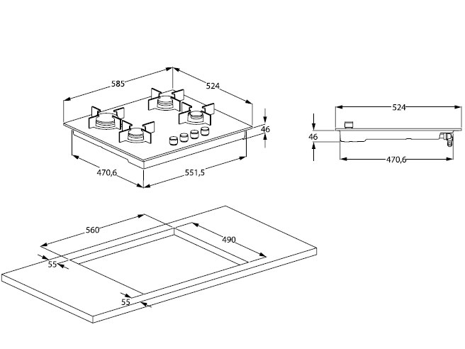 8169354 Газовая варочная поверхность Beko HILW64235S STDN-0008957 - Вид №6