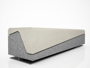 Реконструированная каменная скамья без спинки