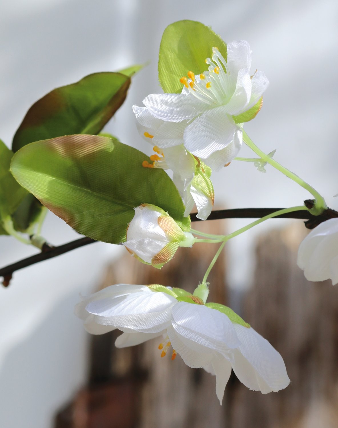 3206 778 a3 Искусственная ветка сакуры, 110 см, бежево-белая H-andreas  - Вид №3