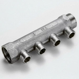 Коллектор НВ 3/4" никелированный TIEMME 4 выхода 1/2"Н 36мм