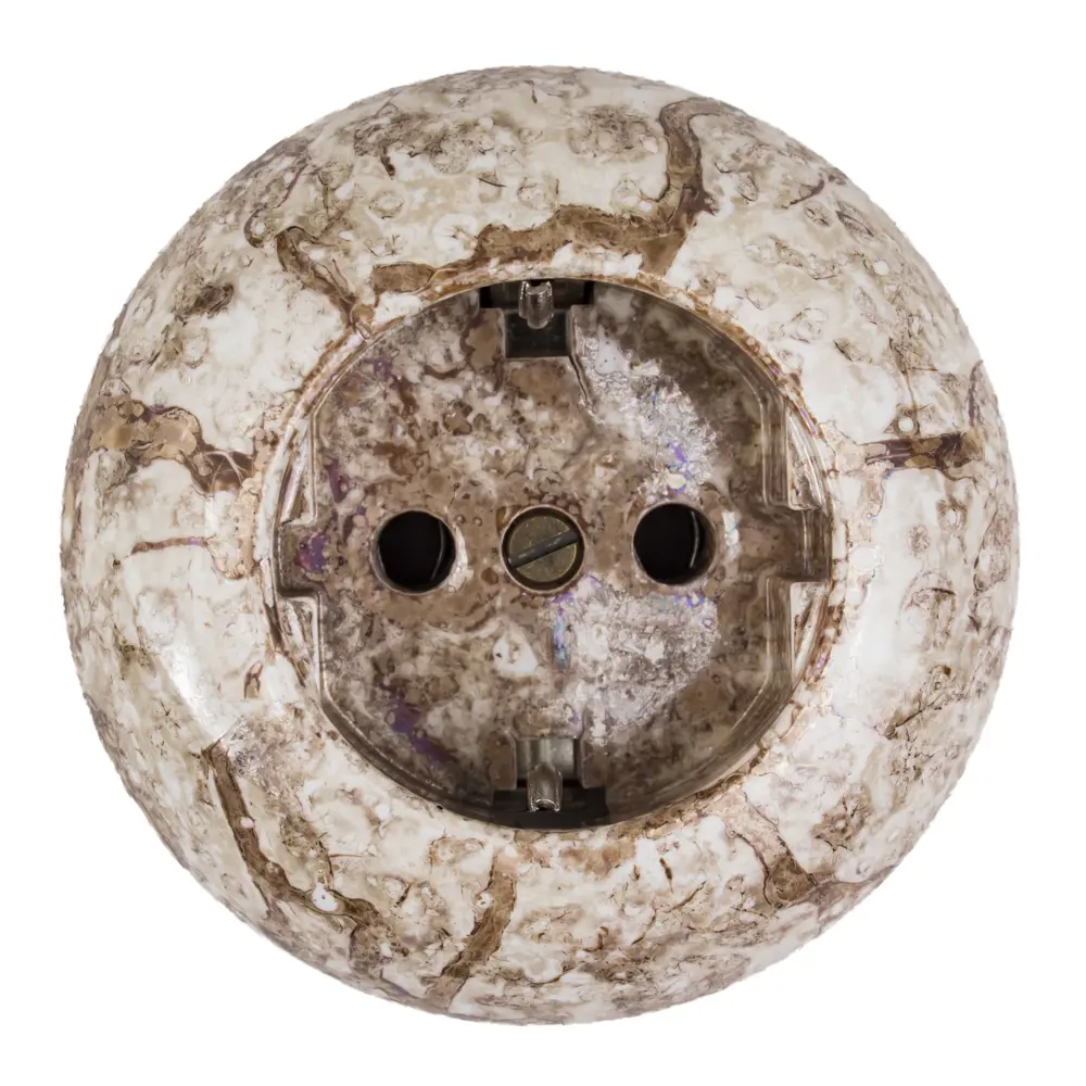 Розетка накладная Electraline Bironi Ретро с заземлением мрамор STLM-2054815