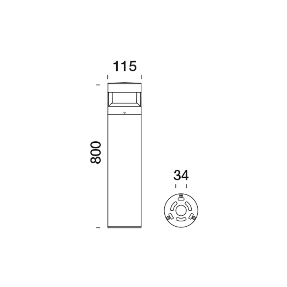 4011312 Мобильный светильник Platek MICRO MENHIR Paletto  MICRO MENHIR H. 800 mm - 1 LED 3000K 2 Openings  - Вид №6