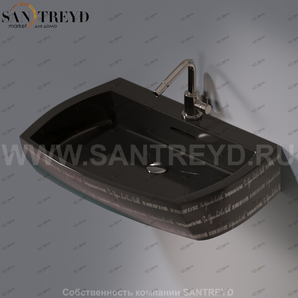 L283.421P Подвесная раковина настенная овальная A. e T. Italia SQUARE черная AeT ITALIA