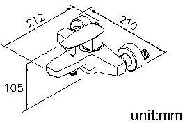 JUSTIME Смеситель для ванны настенный с переключателем Pan ii 6779-94-80cp - Вид №1