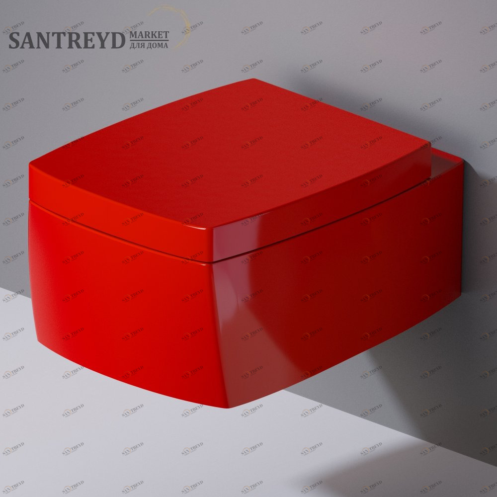 S521125 Подвесной унитаз настенный Красный A. e T. Italia SQUARE Италия AeT ITALIA