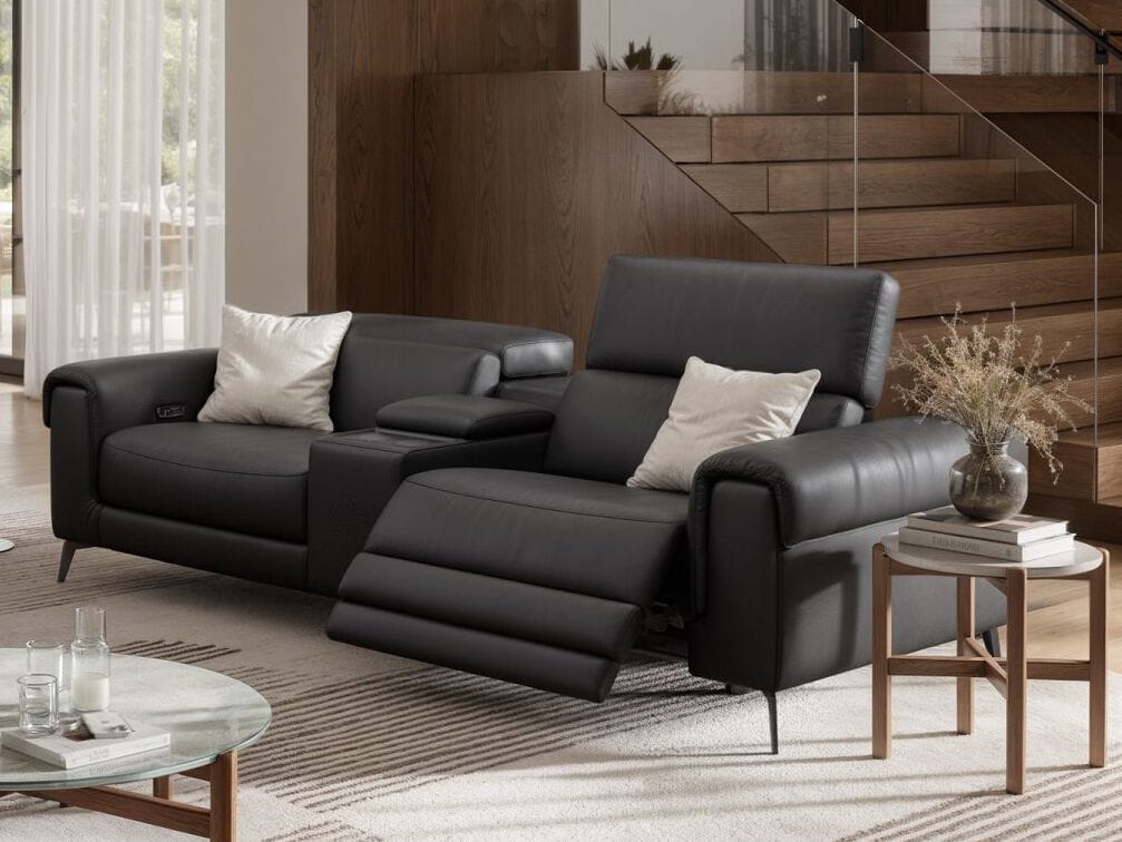 2 местный домашний кинотеатр кожаный диван Sofanella Visso ARCH-00078586 - Вид №5