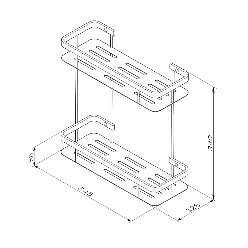 A7453200 Полка для душа прямая двухъярусная хром шт AM.PM Sense L  - Вид №7