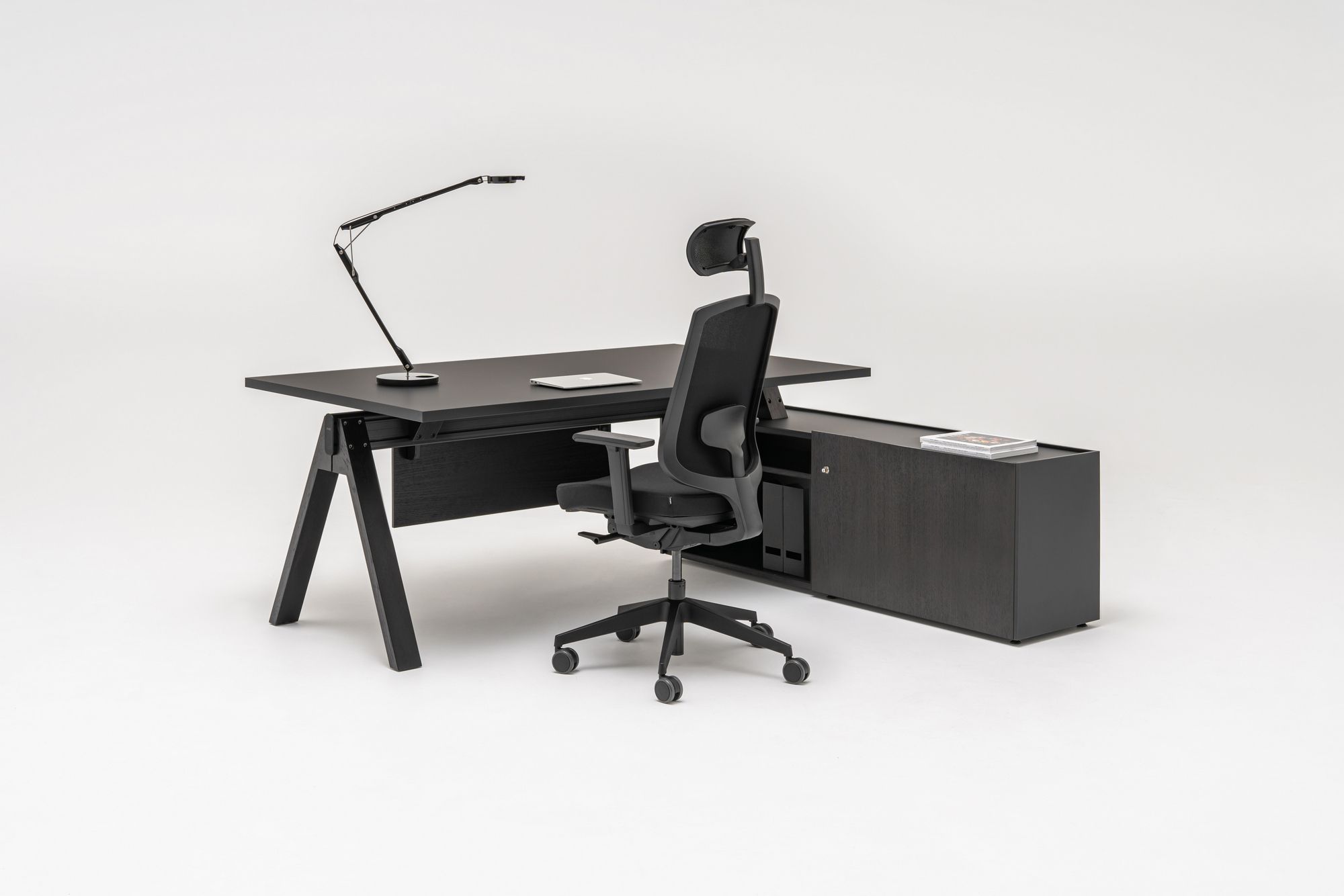 Деревянный угловой секционный стол со встроенной полкой MDD Viga ARCH-00080022 - Вид №35