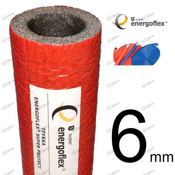 Теплоизоляция Energoflex® Super Protect СПК18/6, для трубы 16, толщина стенки 6 мм, цвет красный EFXT018062SUPRK