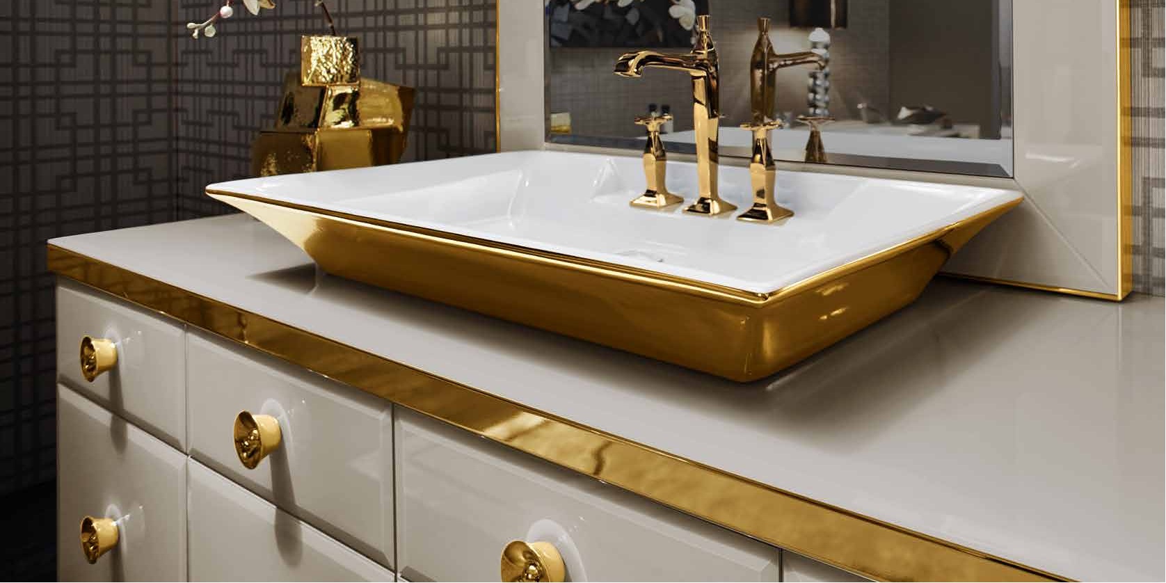 Комбинация ванной комнаты M01 в отделке VETRO MILLDUE MAJESTIC MAJESTIC01 - Вид №1