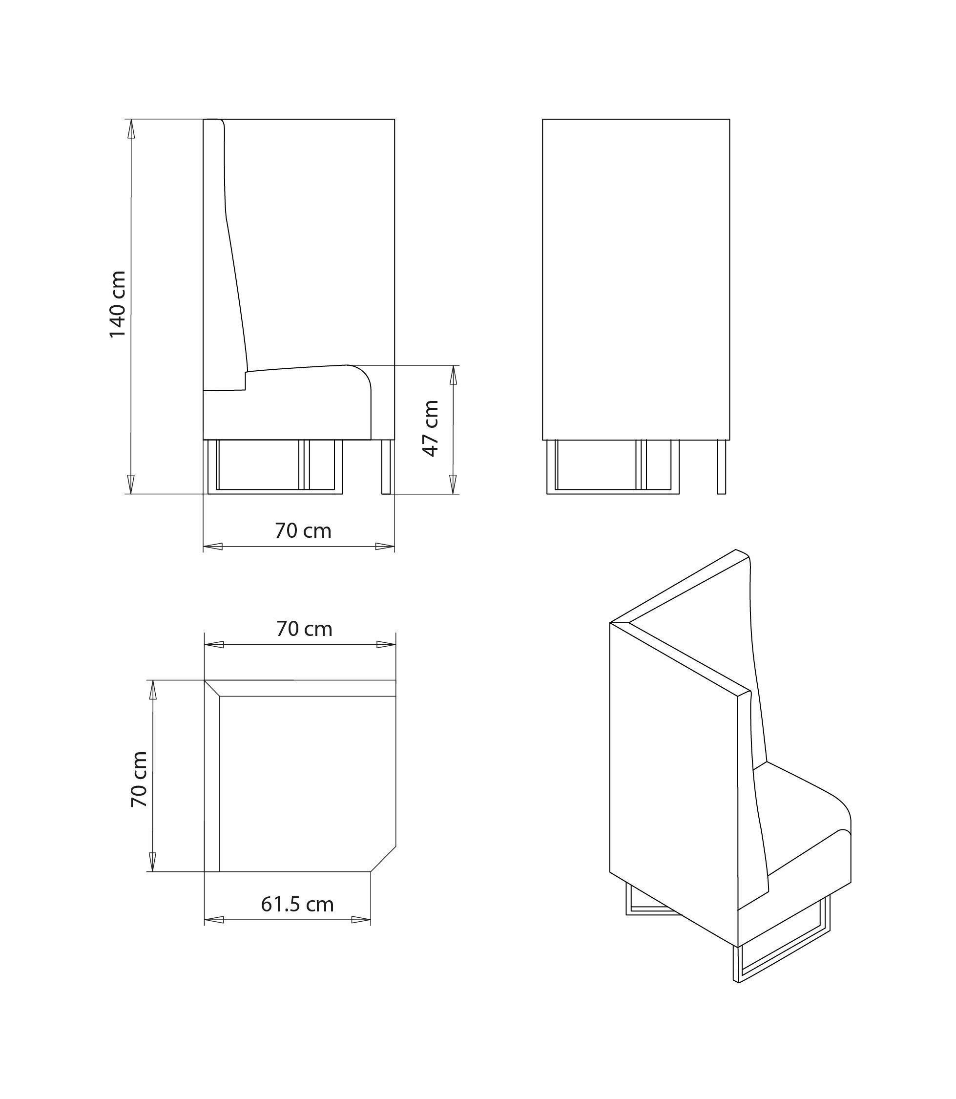 Тканевое угловое кресло с высокой спинкой Et al ARCH-00010452 - Вид №1