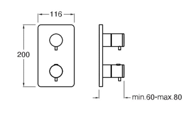 Термостатический смеситель для душа с пластиной CRISTINA Rubinetterie Blade ARCH-00036924 - Вид №2
