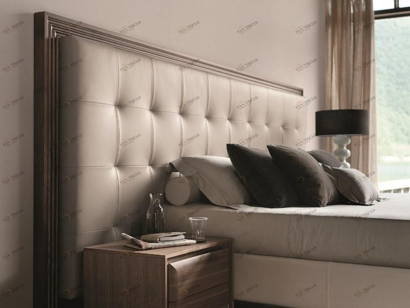 Porada Кожаное изголовье для двуспальной кровати с обивкой Iron sun-id-1355543