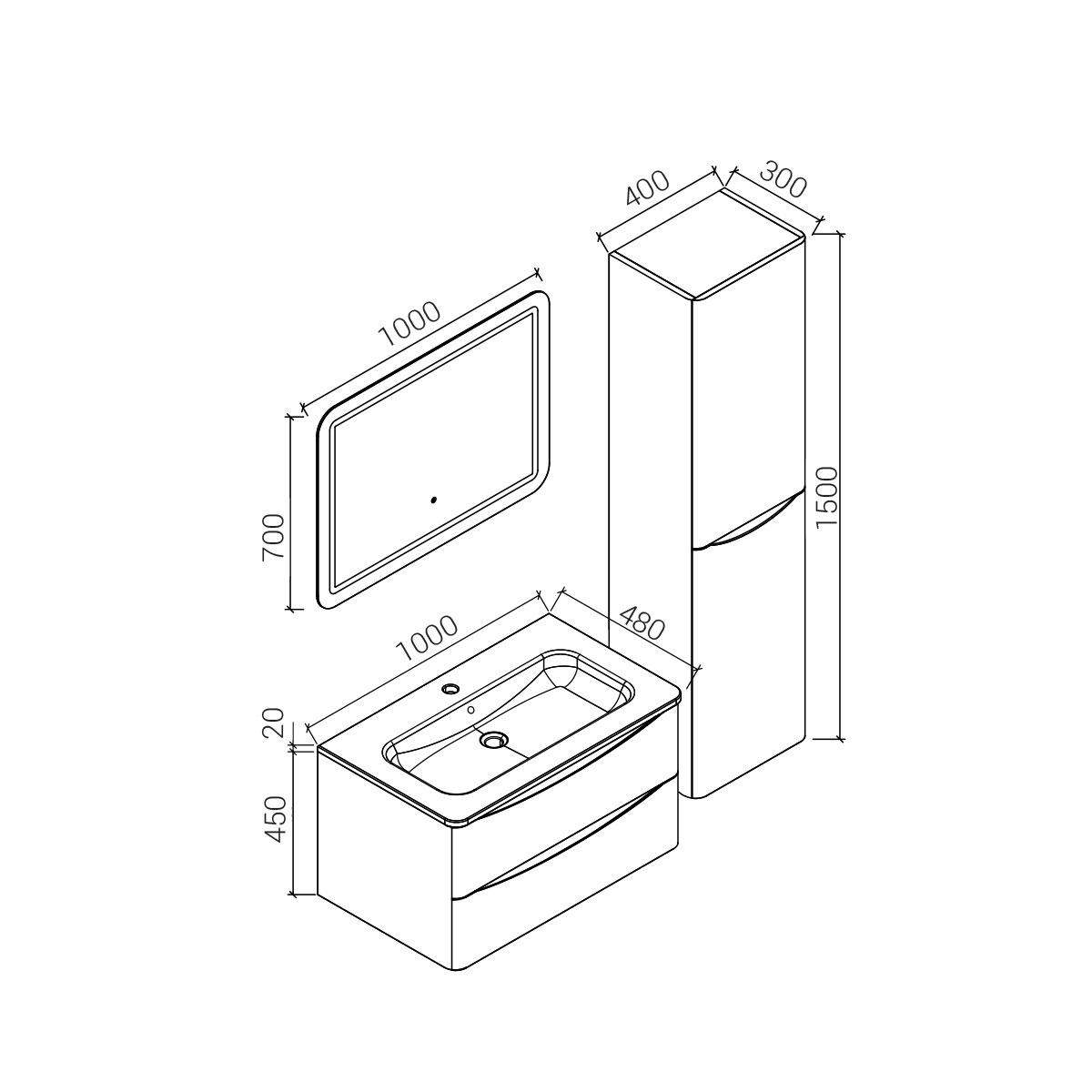 VMC-1R100RW База под раковину Vincea Roberta Santreyd - Вид №2