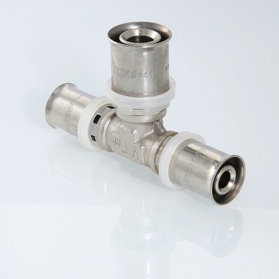 VTm.231.N.322032 Пресс-фитинг – тройник Valtec 32 х 20 х 32 мм  - Вид №1