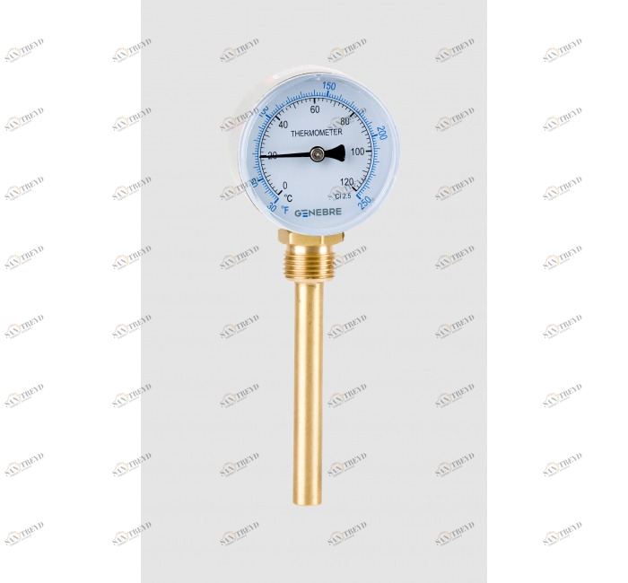 GENEBRE 8035 120 Биметаллический термометр 63мм (нижний вход) 