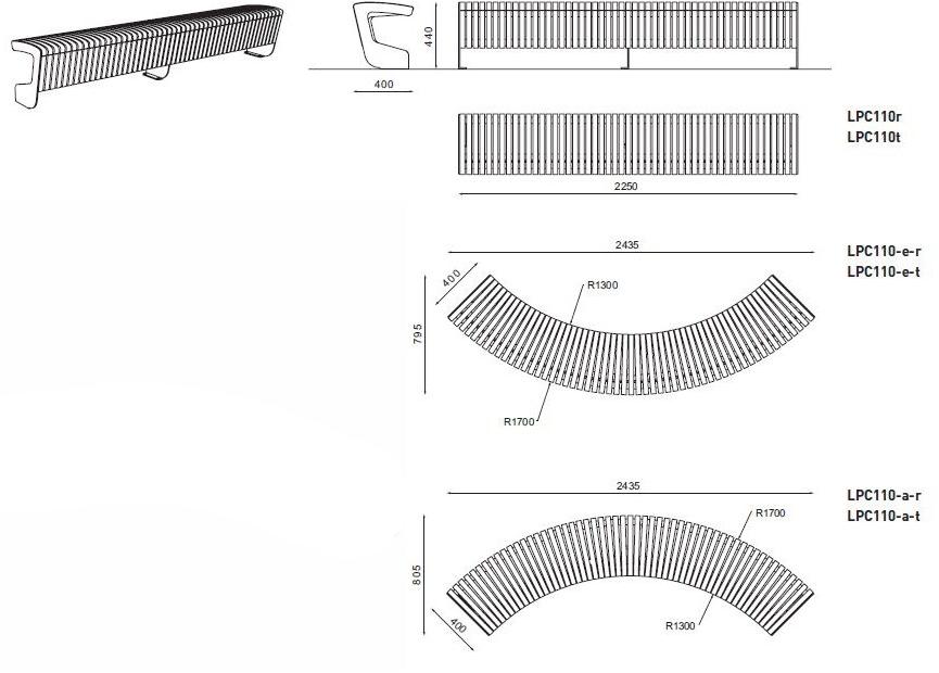 mmcité1 Изогнутая скамья со спинкой sun-id-1493570 - Вид №14