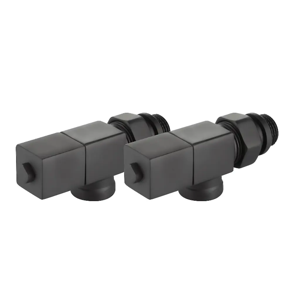 Набор вентилей для радиатора Royal Thermo Cube 1/2" осевой цвет черный 89353149 STLM-2206041  - Вид №5