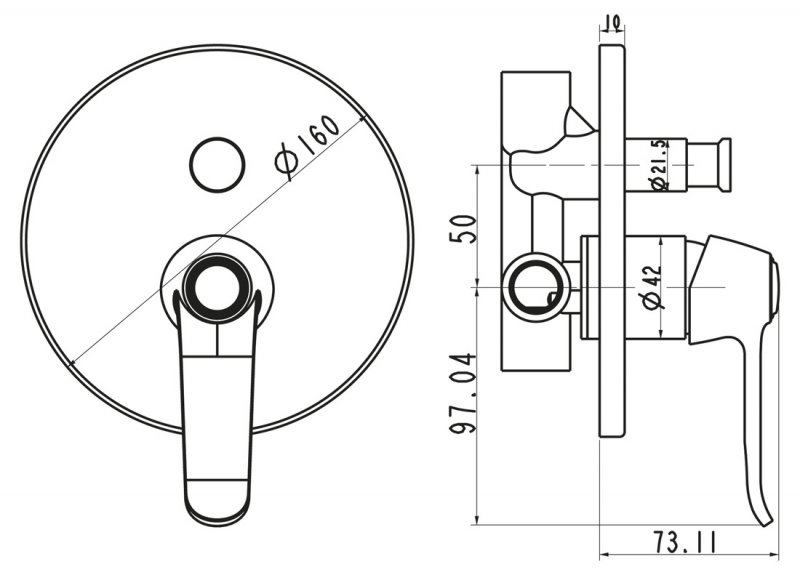 Встраиваемый смеситель BORDO BOR-BASM-CRM BELBAGNO  - Вид №1