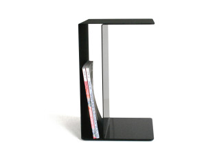 Высокий стальной журнальный столик с порошковым покрытием и журнальной стойкой