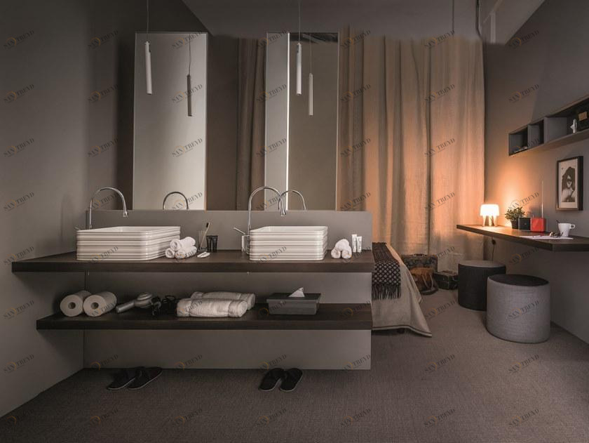 Birex Столешница для умывальника из фанерованной древесины 45 sun-id-1448641