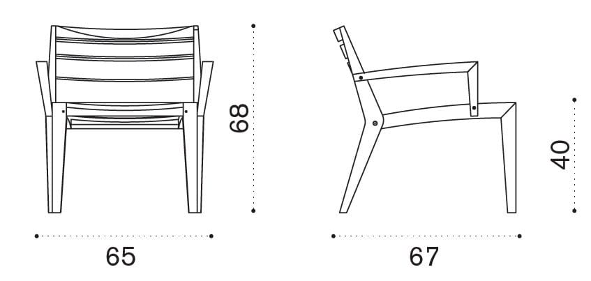 Садовое кресло из тикового дерева Ethimo Рибо ARCH-00051324 - Вид №7