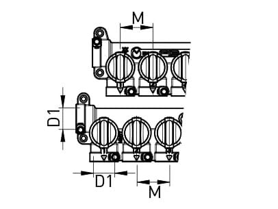 5 + 4 и 6 + 5 выходов утопленный мульти отсек санитарный коллектор комплект TECO K4 ARCH-00146764 - Вид №4
