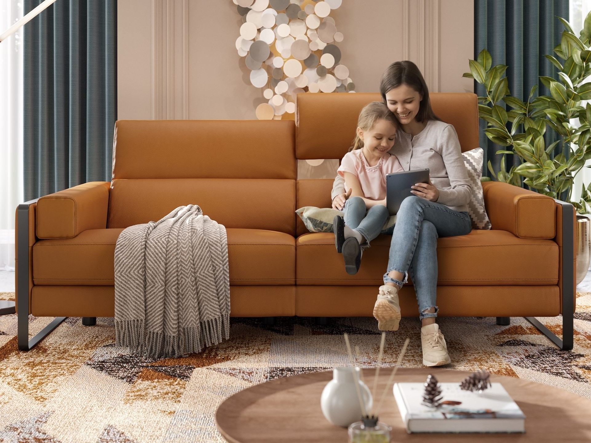 3-местный кожаный диван Sofanella MILO ARCH-00000200 - Вид №1