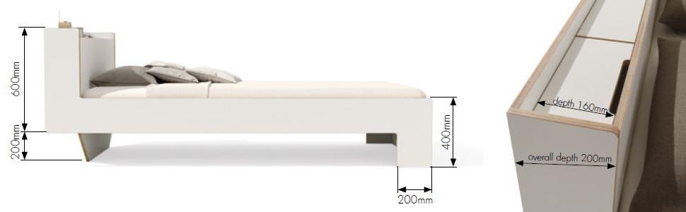 Müller Small Living Двуспальная кровать из дерева с контейнерным изголовьем sun-id-1395715 - Вид №7