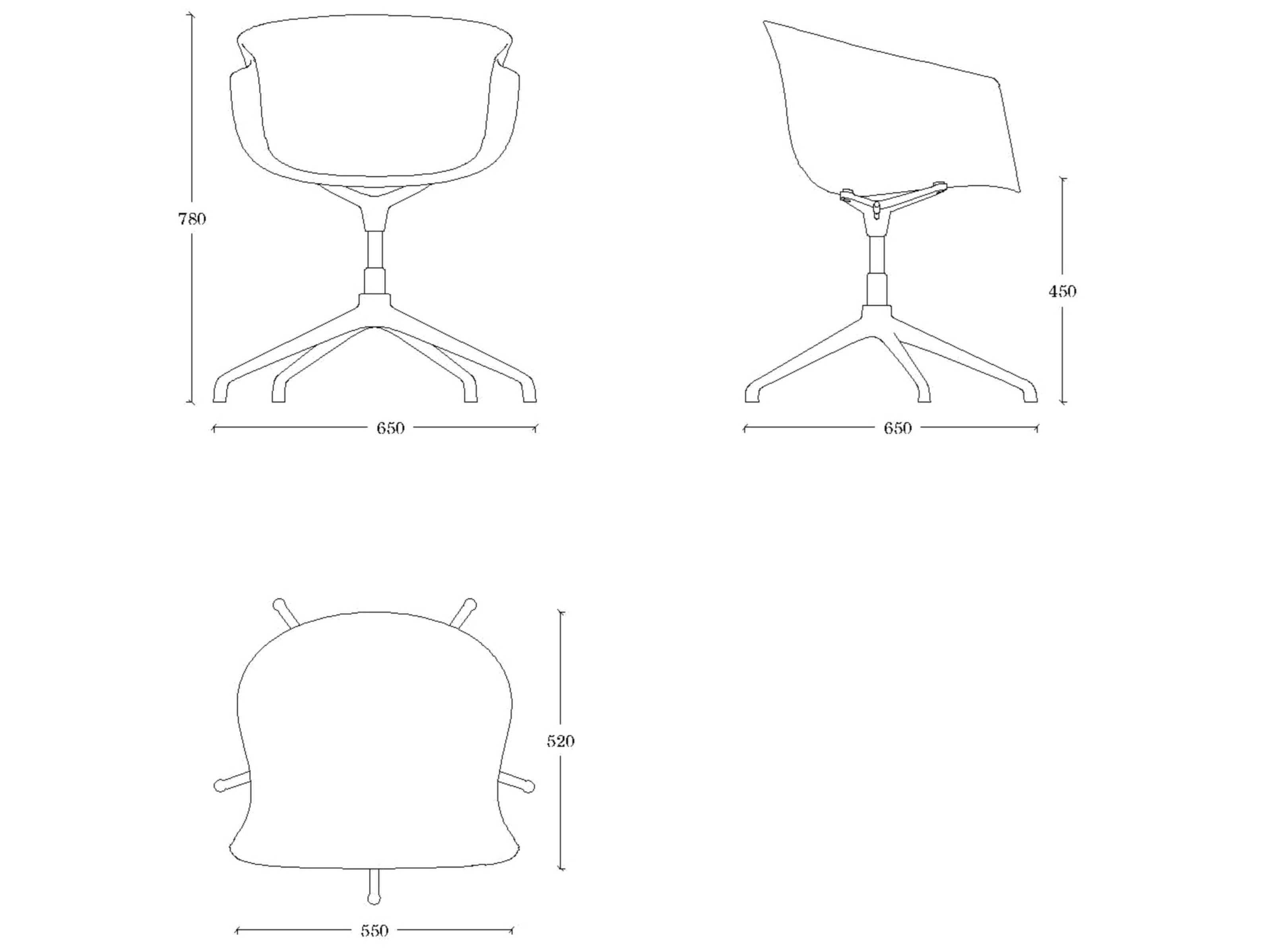 Кожаный поворотный стул с подлокотниками ONDARRETA Bai ARCH-00052025 - Вид №4