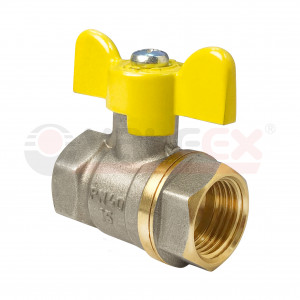 VF.277.NB3.012 Valfex Кран шаровой (с никелевым покрытием) для газа, ручка-бабочка (внутр.-внутр.)  1/2"