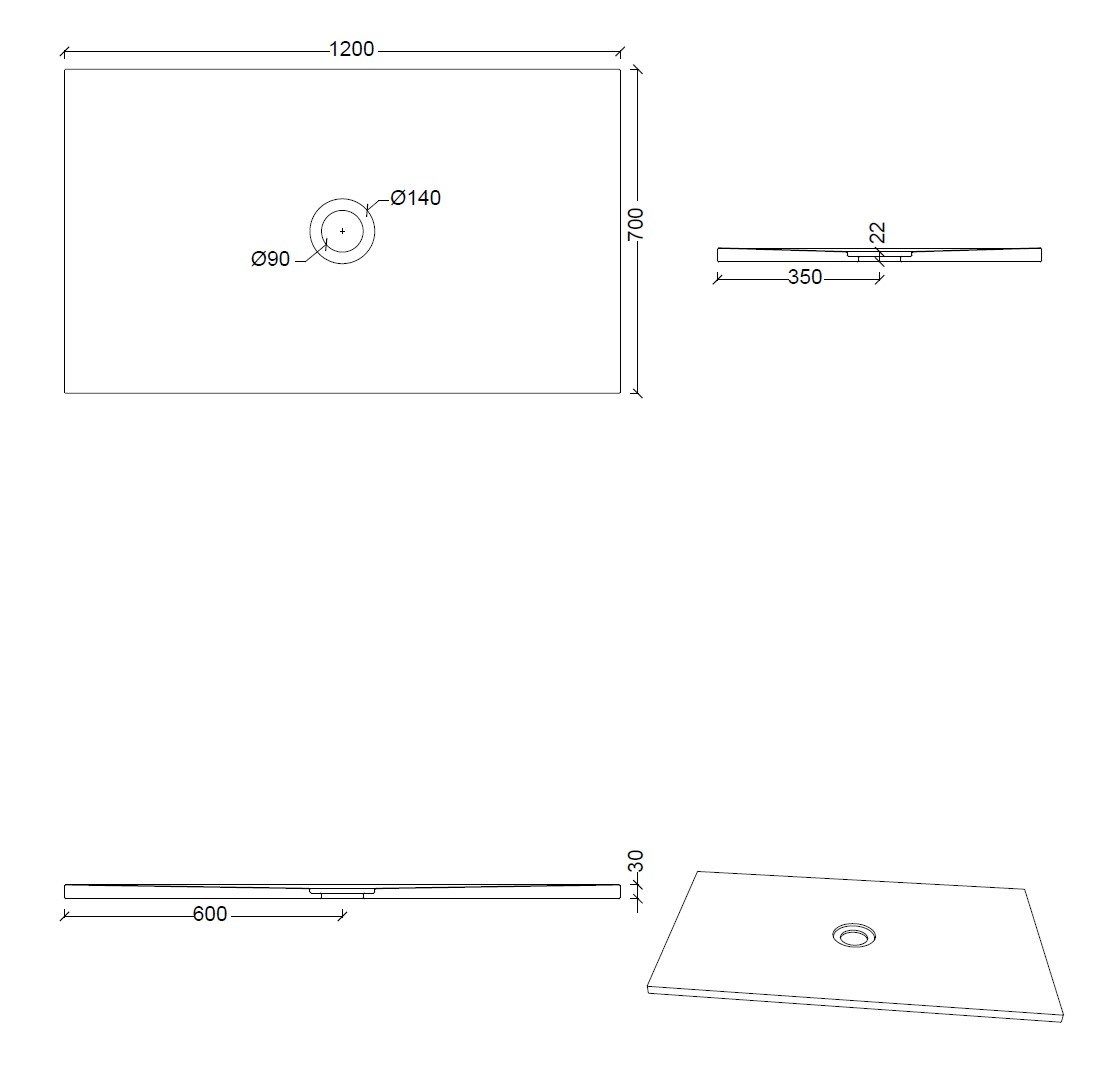 Керамический прямоугольный поддон для душа Alice Ceramica Форма ARCH-00102104 - Вид №5