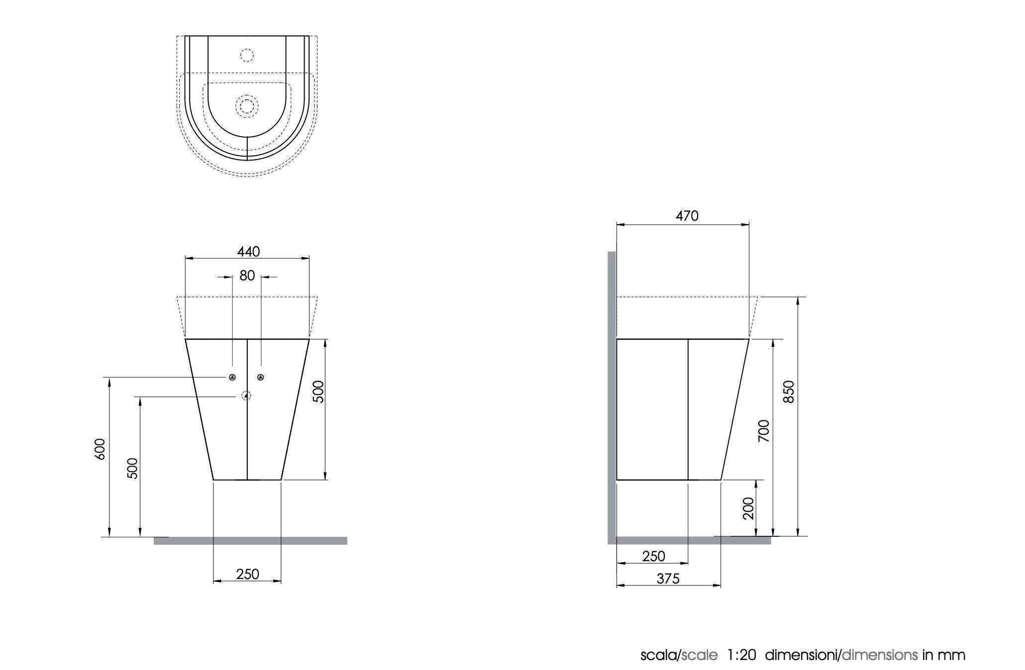 Подвесной умывальник Azzurra Ceramica ARCH-00059250 - Вид №2