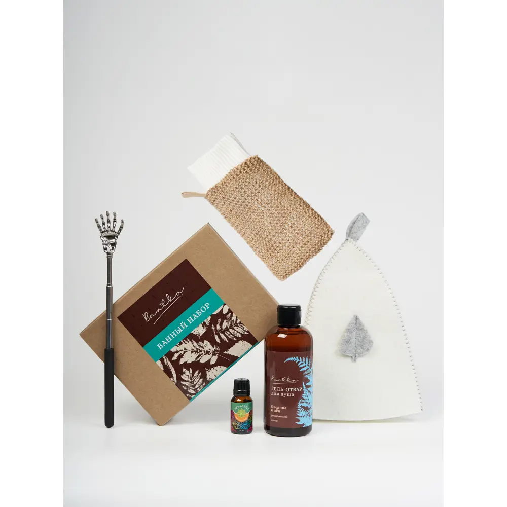 Набор для бани Banika войлок цвет белый/коричневый STLM-2053478 - Вид №3