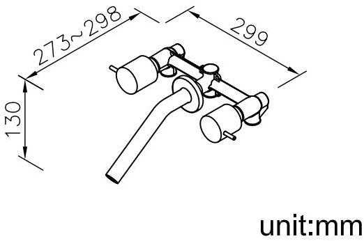 JUSTIME Смеситель для умывальника настенный на 3 отверстия Lucky 7 6777-92-81ma - Вид №2
