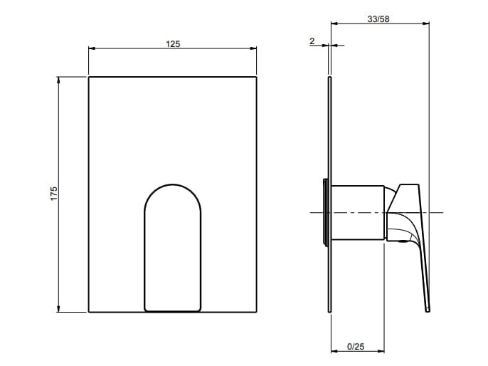 Встраиваемый однорычажный смеситель для душа Rubinetterie Frattini Нарцисс ARCH-00038233 - Вид №11