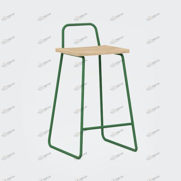 Барный стул с деревянным сиденьем кейл Bauhaus WOODI  00-3966247 Зеленый 