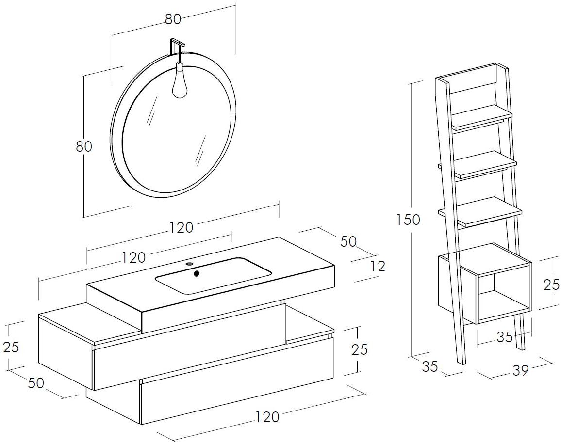 LEGNOBAGNO Настенная тумба под умывальник с ящиками Freedom lineare sun-id-1405890 - Вид №3