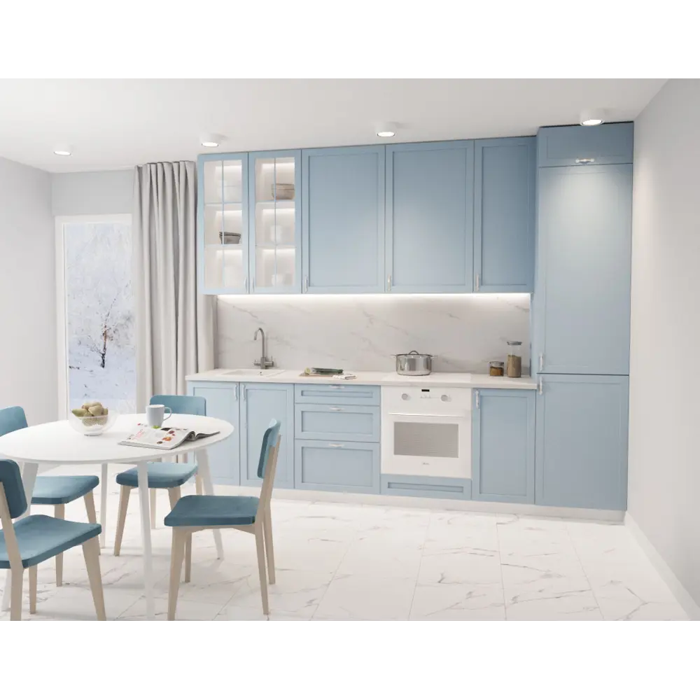 Фасад для кухонного шкафа Ньюпорт 14.7x102.1 см Delinia ID МДФ цвет синий Ньюпорт синий STLM-2055676 - Вид №1