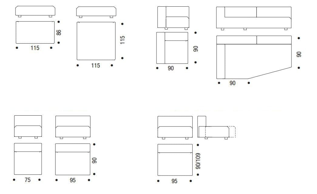 Съемный тканевый диван с полуостровом MDF Italia MATE 2012 ARCH-00123780 - Вид №2