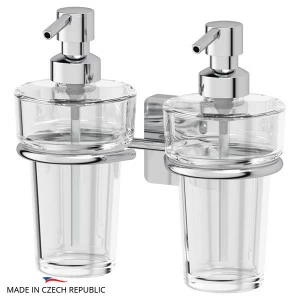 Держатель с 2-мя прозрачными дозаторами Ellux AVANTGARDE AVA 007-C05