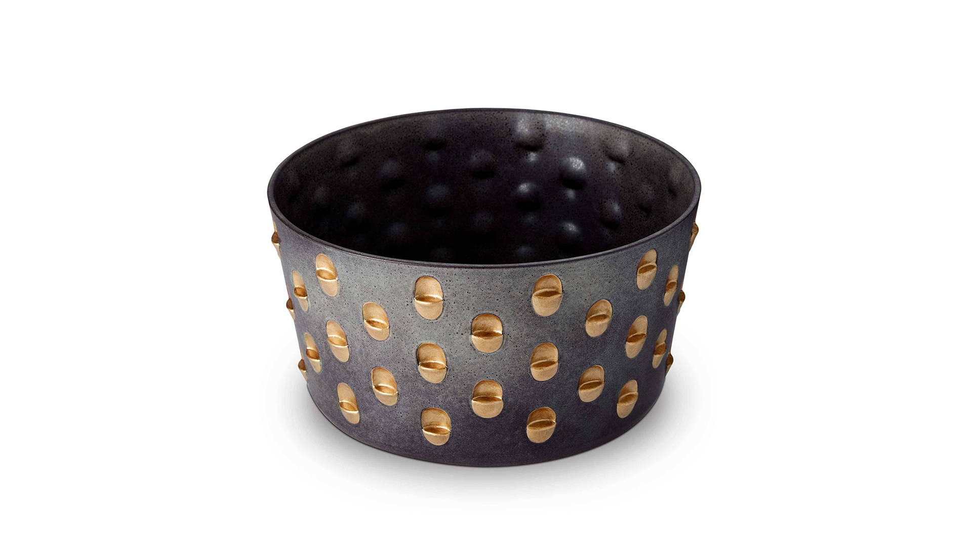 10614114 L’Objet Чаша 34х18см "Коба" (черная с позолотой) Керамика  - Вид №1