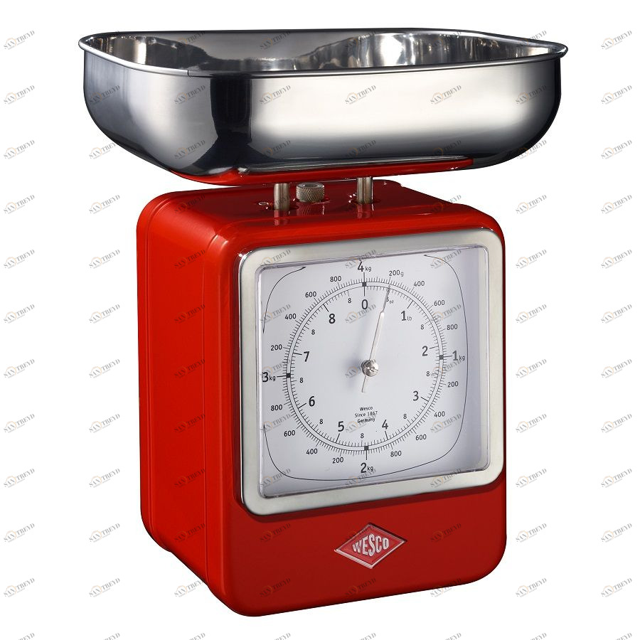 Весы с часами, красные Wesco 32220402
