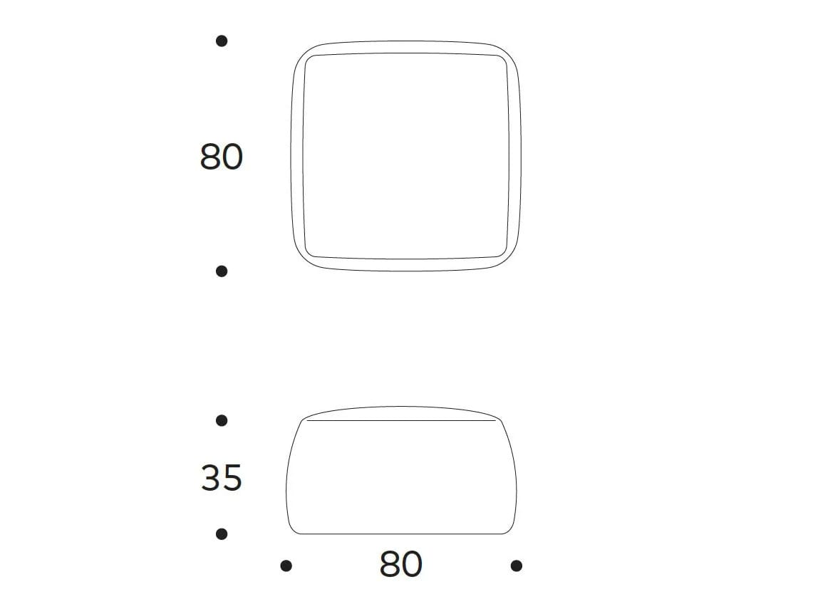 Открытый ткань сад квадратный пуфик Nodo Italia Beach House ARCH-00090988 - Вид №3