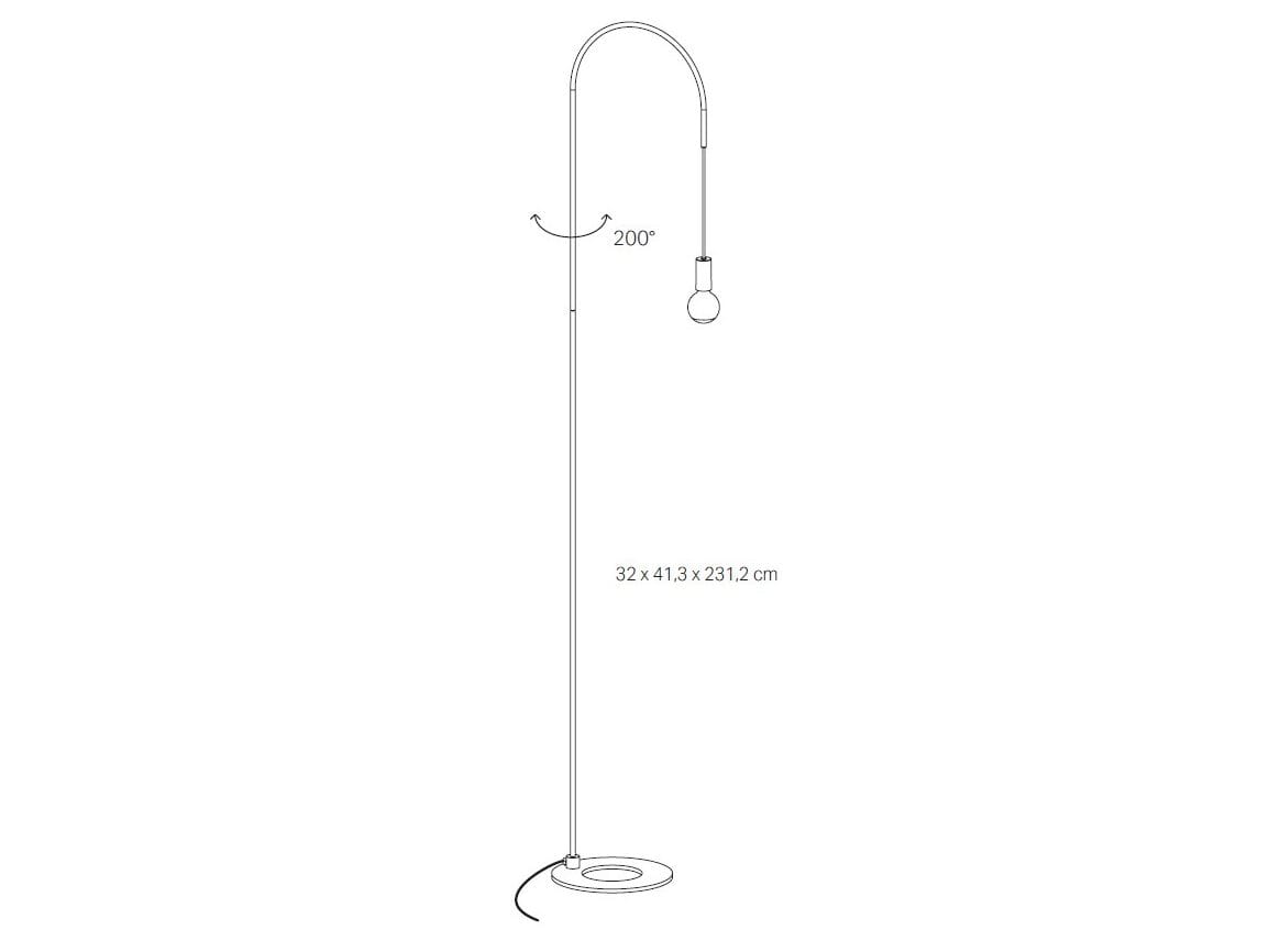 Металлический торшер Zafferano провод ARCH-00134013 - Вид №6